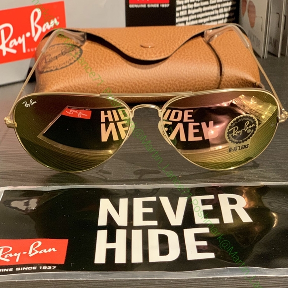 ?RayBan? Aviator Gold Flash Mirror - Gold Frame main image 8